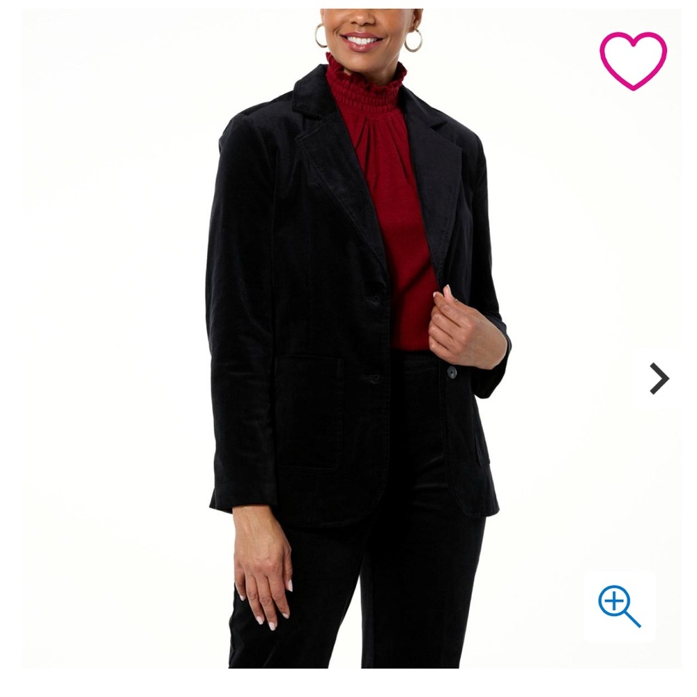 DG2 by Diane Gilman Women’s‎ Classic Black Velvet Blazer 2X Sophisticated Chic